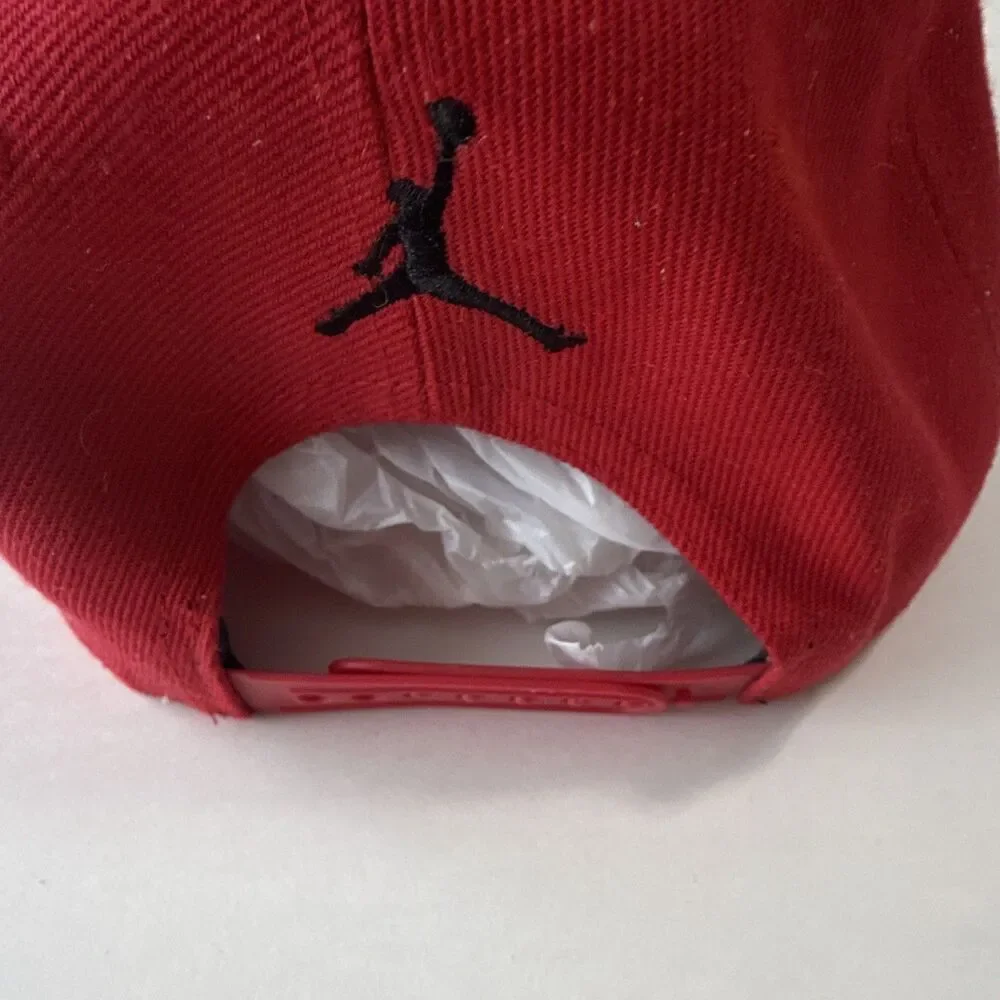 Jordan Jumpman Red/Black Adjustable Baseball Cap Hat Solid Men's Size M/L
